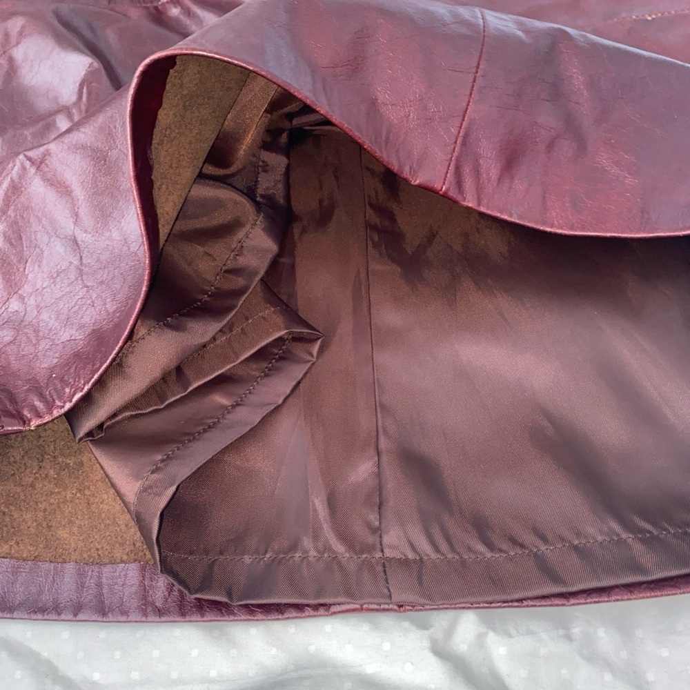 Vintage Gap Patchwork Leather Midi Lined Pencil S… - image 9